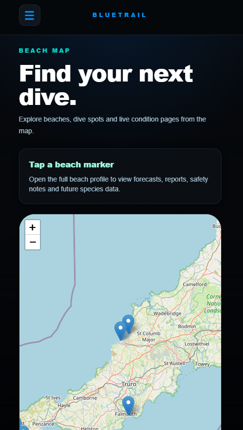 BlueTrail map screen